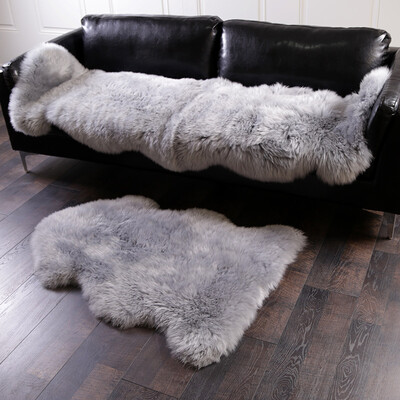 

Natural White Wool Area Rug U&M Authentic Australian Sheepskin RugFluffySoftCozy 26 x 39ft