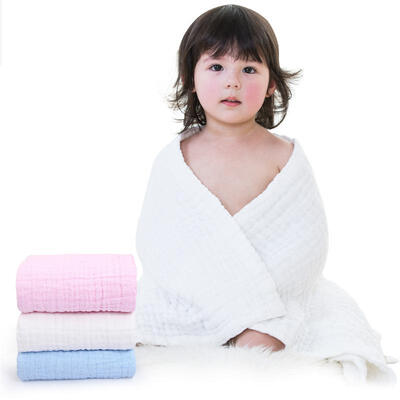 

Jingdong supermarket] Tile baby bath towel cotton soft baby gauze bath towel newborn towel was thickened 6 layers blue DL568B