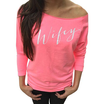 

CT&HF Women Long Sleeves Cotton Sexy Round Neck T-Shirt