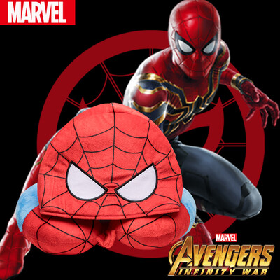 

Marvel Spider-man hooded U-shaped pillow hooded neck pillow lunch break portable plush pillow home supplies office essential travel God creative gifts