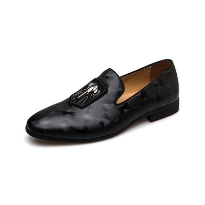 

MEIJIANA 2018 Spring Autumn Genuine Leather Men Loafers Fashion Men Shoes Black Banquet Shoes