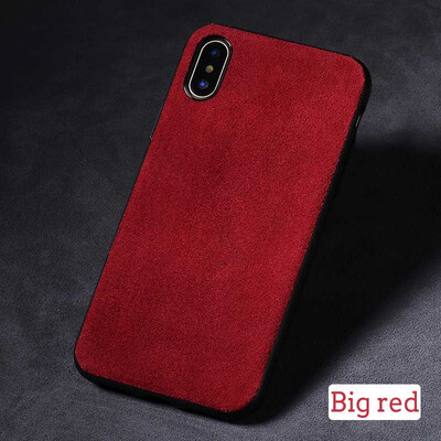 

Genuine Leather Phone Case For iPhone X Suede leather Back Cover For 6 6S 7 8 Plus Cases