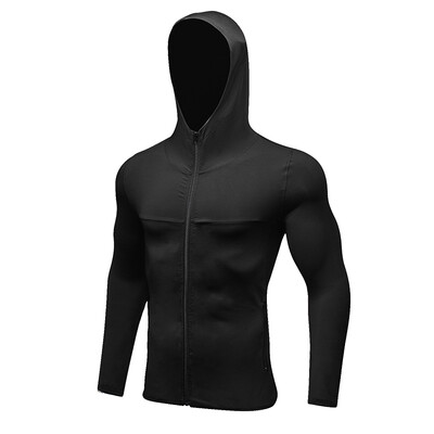 

Cap Hoodie Soccer Jerseys Compression Fitness Sportswear Men Running Jacket