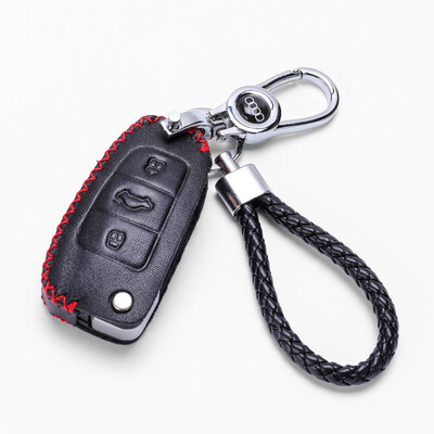 

KING ETING Audi Key Case Leather Key Case A1 A3 A4 A6 Q3 Q5 Q7 TT A4L A6L Special Car Keychain C Style Red