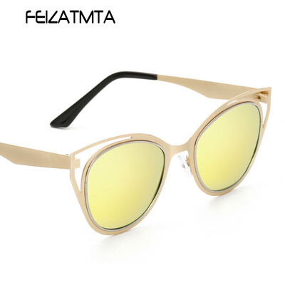 

FEIZATMTA Поляризованные солнцезащитные очки Женщины Cat Eye Солнцезащитные очки Новая мода Дамы сплава Frame Eyewear Девушки Летние вождения UV400 Окулос