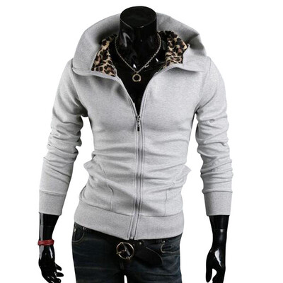 

Zogaa Men's Hoodie Leopard Print Hooded Fashion