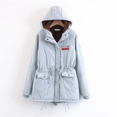

Plus Size  Parkas Winter Warm Cotton Women Jacket Thick Hooded Outwear Medium-Long Style Lady Parka