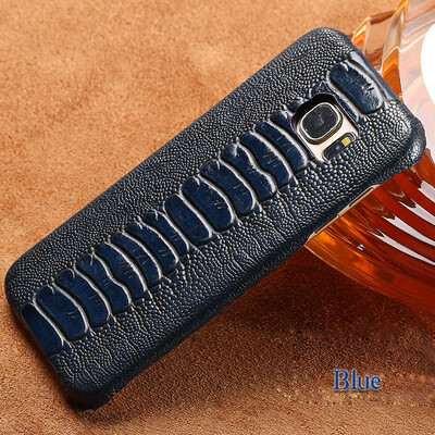 

Genuine Leather Phone Case For Samsung S7 Edge Case Ostrich Foot Texture Back Cover For S8 Plus Note 8 Case