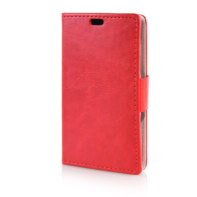 

MOONCASE Leather Side Flip Wallet Card Slot Pouch Stand Shell Back Case Cover for Microsoft Lumia 435 Red