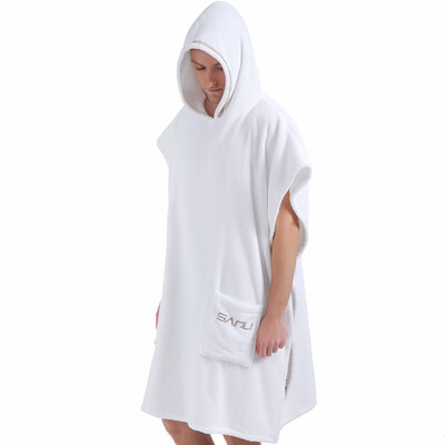 

Sanli long-staple cotton hooded bath towel type A soft absorbent wearable cloak cloak 670 g cotton beach towel bathrobe head yukata female models L white