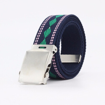 

Male&female youth Casual Rock&roll Metallic stripe Canvas belt