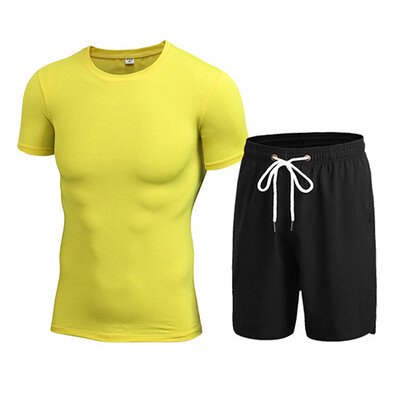 

Running Quick Dry Gym Sportswear T-Shirt Shorts Tracksuit Sets Men Sports Suit
