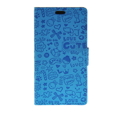 

MOONCASE Cute Little Witch Leather Side Flip Wallet Card Holder Stand Pouch Case Cover for Huawei Ascend Y635 Blue