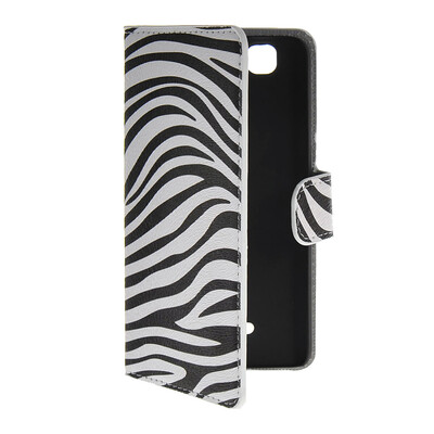 

MOONCASE Zebra style Leather Side Flip Wallet Card Slot Stand Pouch чехол для Wiko Rainbow / 4G