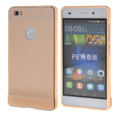 

MOONCASE Case for Huawei Ascend P8 Life Bumper Frame Hard 2 in 1 Cover Gold