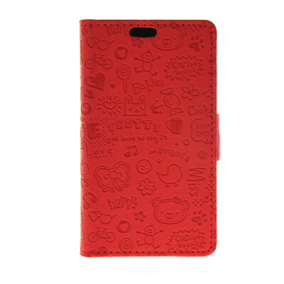 

MOONCASE Cute Little Witch Leather Side Flip Wallet Card Holder Stand Pouch ЧЕХОЛ ДЛЯ LG Joy H220 Red