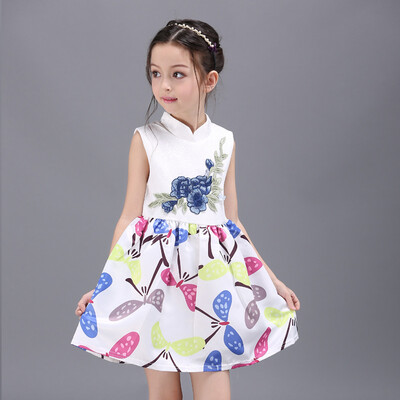 

2018 Princess Flower Girl Dress for Wedding Handmade Flowers Girls Pagenat Dress Prom Gown Rose print kids clothes
