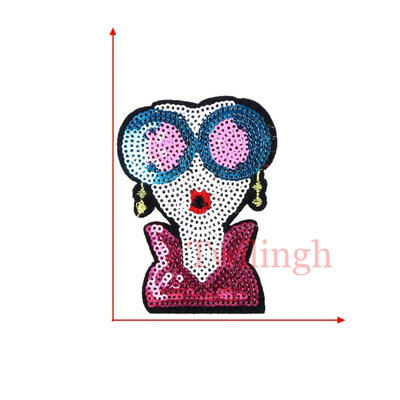 

1 pcslot Embroidered Patches Big Horse Red Rose Sequin Patch Iron On Fabric Badge Sew On Clothes Appliques DIY Wedding Stickers