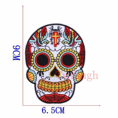 

twilingh Patches Sewing Iron-On Accessories Patchworks Skull Embroidered Sequined Patches For Clothing