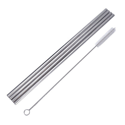 

UpperX Stainless Steel Drinking Straws Set of 4 Free Cleaning Brush Included