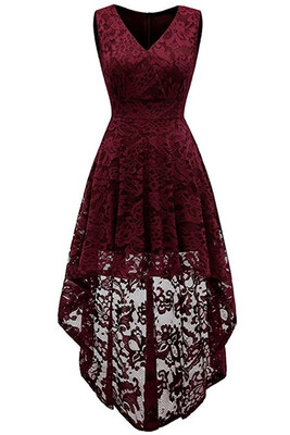 

Simple Cocktail Dresses Lace Short Front Long Back Dresses Homecoming Dress
