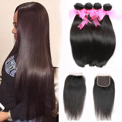 

Dream Like Brazilian Straight Hair with Closure Straight Virgin Hair 4 Bundles