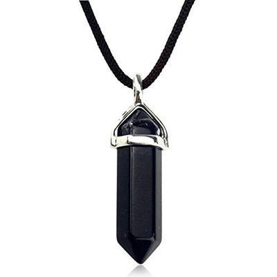 

Natural Crystal Pendant NecklaceBullet personality pendant necklaceHexagonal PendantSweater Crystal Necklace