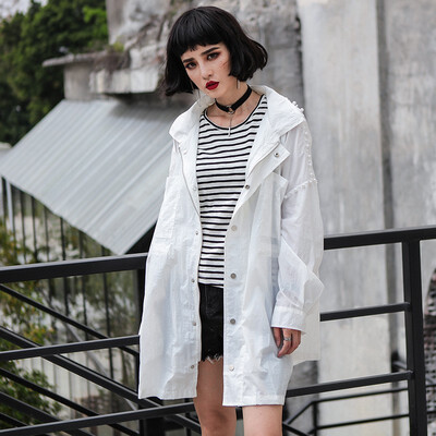 

2018 Large Size Womens Clothing Spring Long Lantern Sleeve New Thin Casual Long coat suntan-proof wear