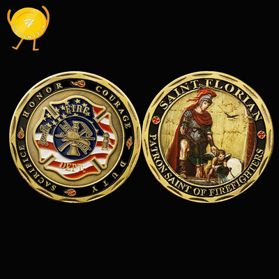 

US guards the sacred florian commemorative coin the United States military emblem gold plated coin antique coin