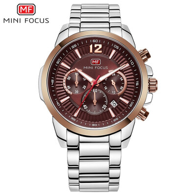 

MINI FOCUS Brand Men Stainless Steel Strap Sports Quartz Watch MF0087G