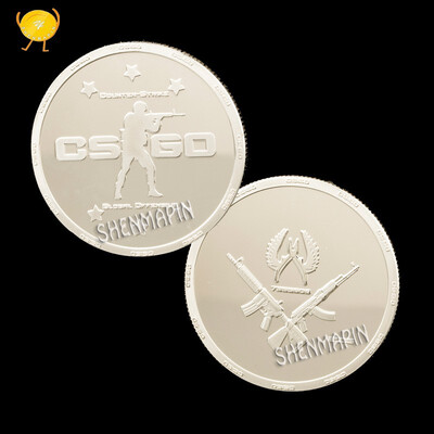 

CS real person challenges the commemorative coin sniper gold plated silver souvenirs coin collectibles