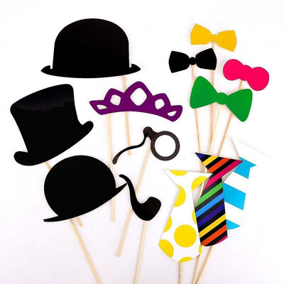 

58 / 76pcs DIY - участник маски фотокабина опоры усы на палочке свадьбу.
