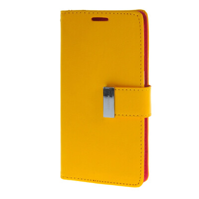 

MOONCASE Case for Samsung Galaxy E5 Flip Leather Wallet Card Slot Bracket Back Cover Yellow