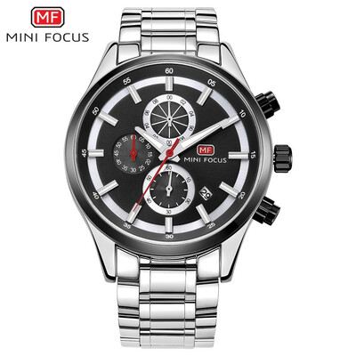 

MINI FOCUS Fashion Stainless Steel Strap Sport Men Quartz Watch MF0081G