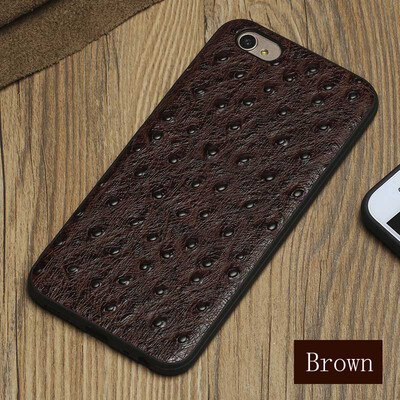 

Genuine Leather Phone Case For Vivo X9s Plus Ostrich Texture Back Cover For X20 plus Cases