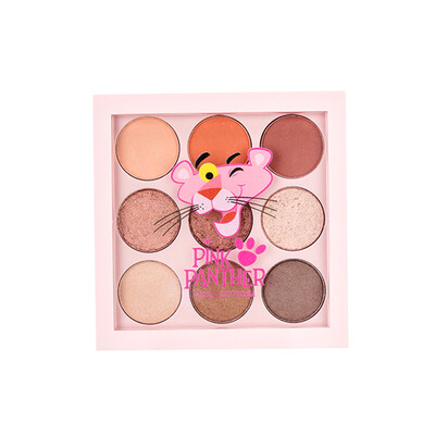 

MINISO Pink Panther Nine Eyeshadow Palette 7g Easy to prevent coloring&not easy to remove makeup 01 Grapefruit Coffee