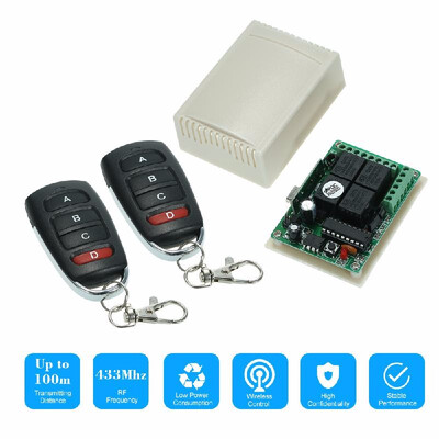 

433Mhz DC 12V 4CH Universal 10A Relay Wireless Remote Control Switch Receiver Module&5PCS 4 Key RF 433 Mhz Transmitter Remote