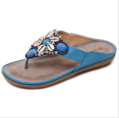 

2018 Summer Hot Products European Beauty Shoes Beach Shoes Beaded Shoes Comfortable National Sandals Comfortable