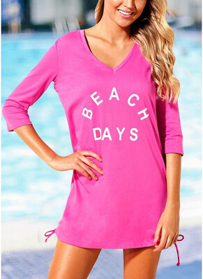 

2018 Women Beach Bikini Cover Up Tie Side Summer Dress Casual Swimwear