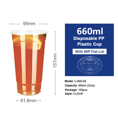 

Free Shipping 12oz-22oz Clear Plastic PP Cups with Dome & Flat Lids for Juice Tea Milk Iced Coffee Bubble Boba Smoothie 100pcs