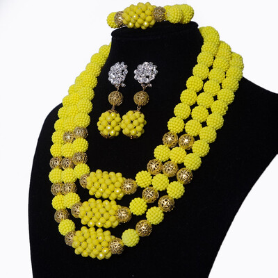 

3 Rows Green India Women Jewelry Set Nigerian Coral Beads Statement Necklace African Bridal Costume Jewellery Set free shipping