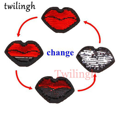 

twilingh 1pc Reversible Change Color Sequins Patches DIY Appliques