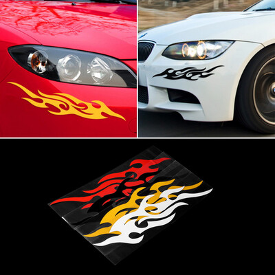 

1Pair Car Vehicle Body Fire Flame Decal Window Bumper Hood Sticker Waterproof