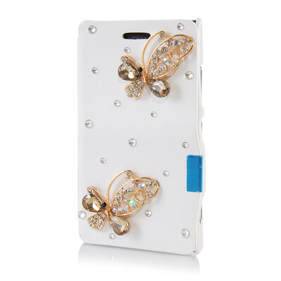 

MOONCASE Luxury Flower Crystal Leather Side Flip Wallet Pouch ЧЕХОЛ ДЛЯ Nokia Lumia 925