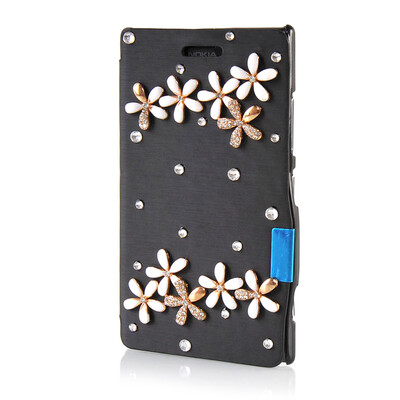 

MOONCASE Luxury Flower Crystal Leather Side Flip Wallet Pouch ЧЕХОЛ ДЛЯ Nokia Lumia 925