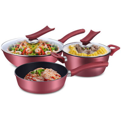 

【Jingdong Supermarket】 Baijie (Baijie) non-stick pot set wok pot pot frying pan three-piece pot three-piece