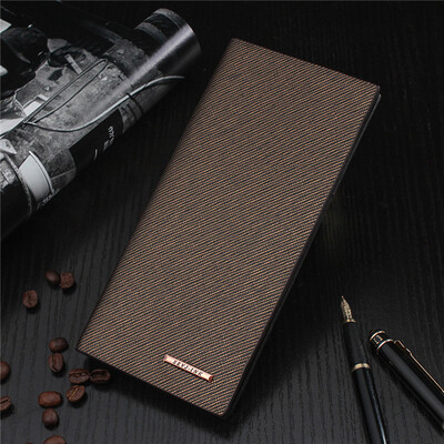 

Men Fashion PU Leather Double Open Long Clutch Purse Money Pockets Slim Male Wallets
