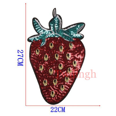 

twilingh Patches Sewing Iron-On Accessories Big Fruit Embroidered Sequined Patches For Clothing
