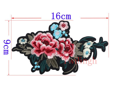 

twilingh Patches Sewing On Iron-On Accessories Red Flower Embroidered Sequined Patches For Women Wedding Dress Clothing