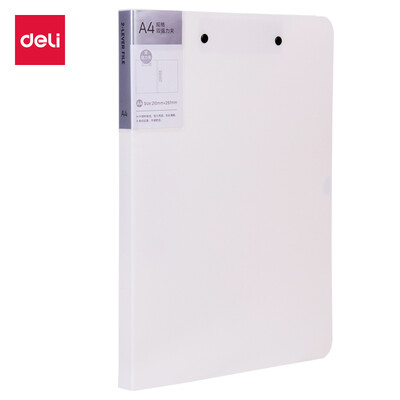

Deli deli 5056 A4 double strong folder folder stainless steel clamp beige